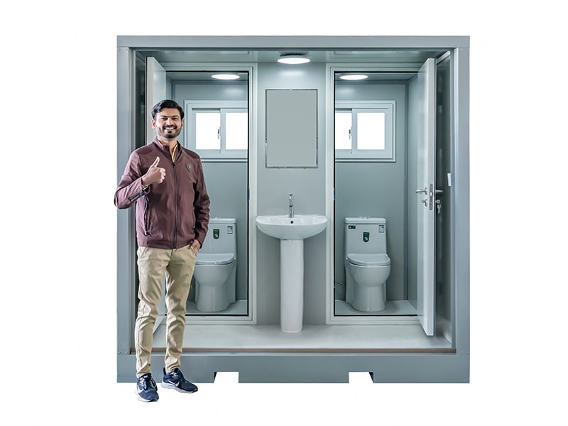 Kétszemélyes kültéri hordozható WC